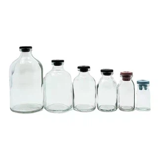 Durchsichtige Fläschchenflasche aus geformtem Glas